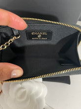 Load image into Gallery viewer, Chanel 21S Black Camellia Key Wallet
