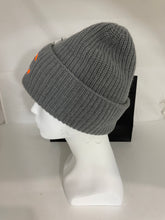 Load image into Gallery viewer, Chanel Gray Ribbed Wool Cashmere Hat With Orange CC
