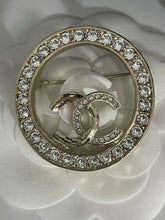 Load image into Gallery viewer, Chanel Gold Tone Circle Crystal Brooch
