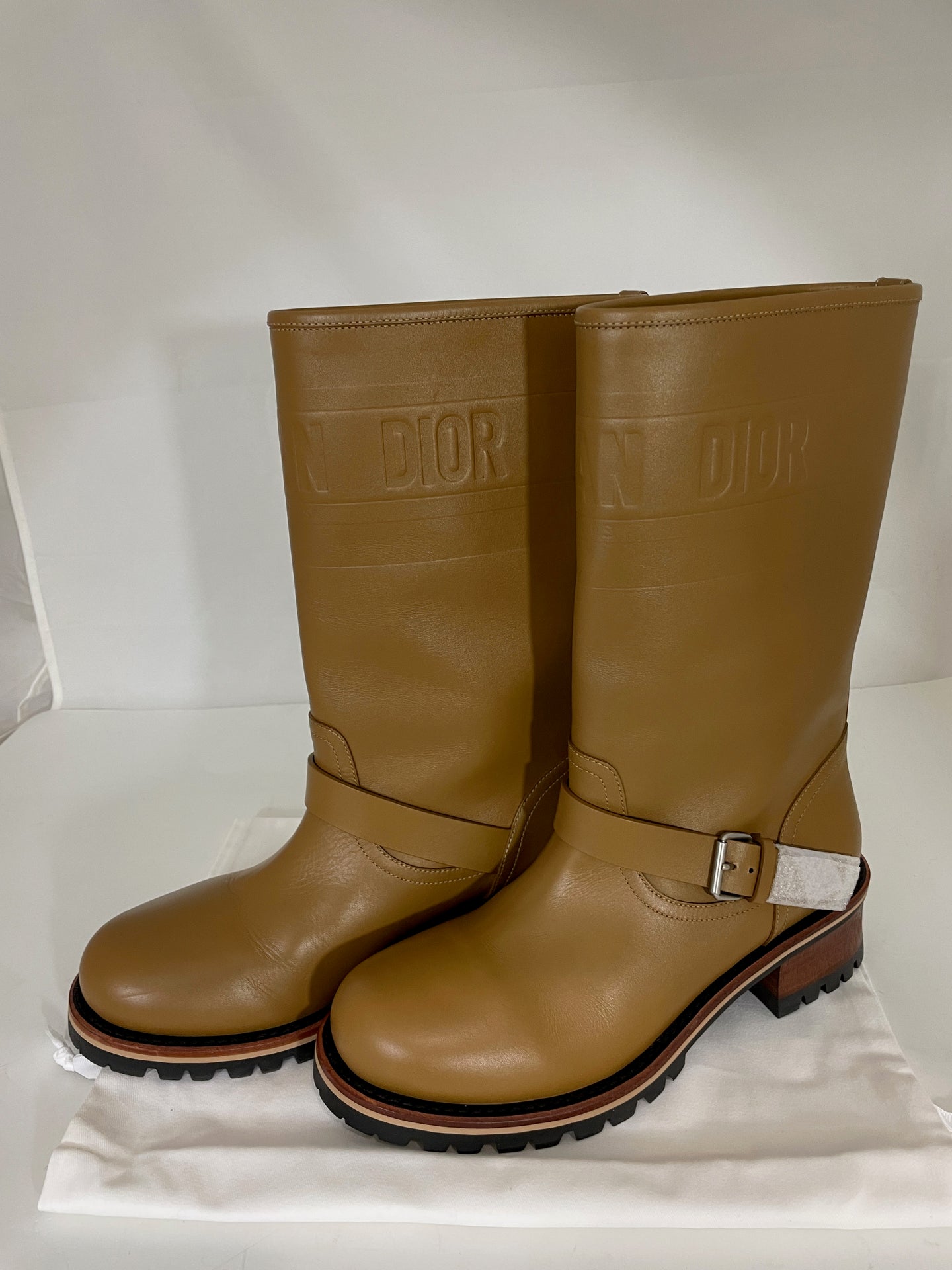 Christian Dior Brown Leather Quest Mid-Calf Boots