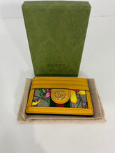 Load image into Gallery viewer, Gucci Ophidia GG Flora Leather Yellow Card Case
