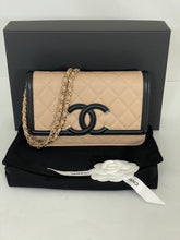 Load image into Gallery viewer, Chanel Beige Quilted Caviar Leather Filigree WOC
