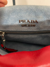 Load image into Gallery viewer, Prada Red Metallic Leather Studded Crossody Bag
