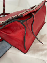 Load image into Gallery viewer, Prada Red Metallic Leather Studded Crossody Bag
