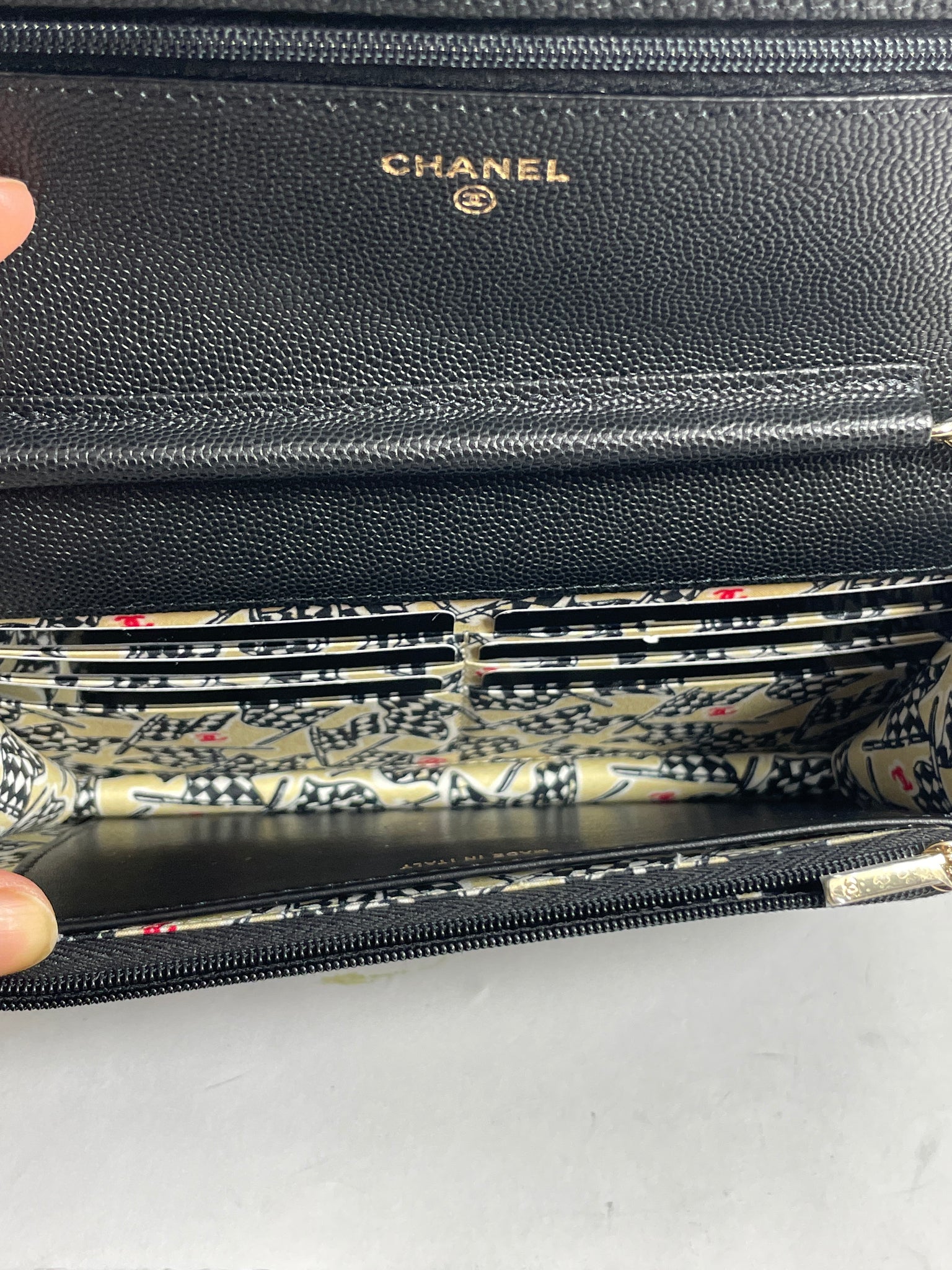 Chanel Black Caviar WOC Wallet On Chain Big CC Handbag – The