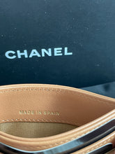 Load image into Gallery viewer, Chanel caramel lambskin quilted card case w/gold hardware
