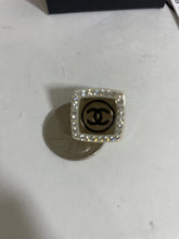 Load image into Gallery viewer, Chanel 22S Gold Square White Resin CC Earrings
