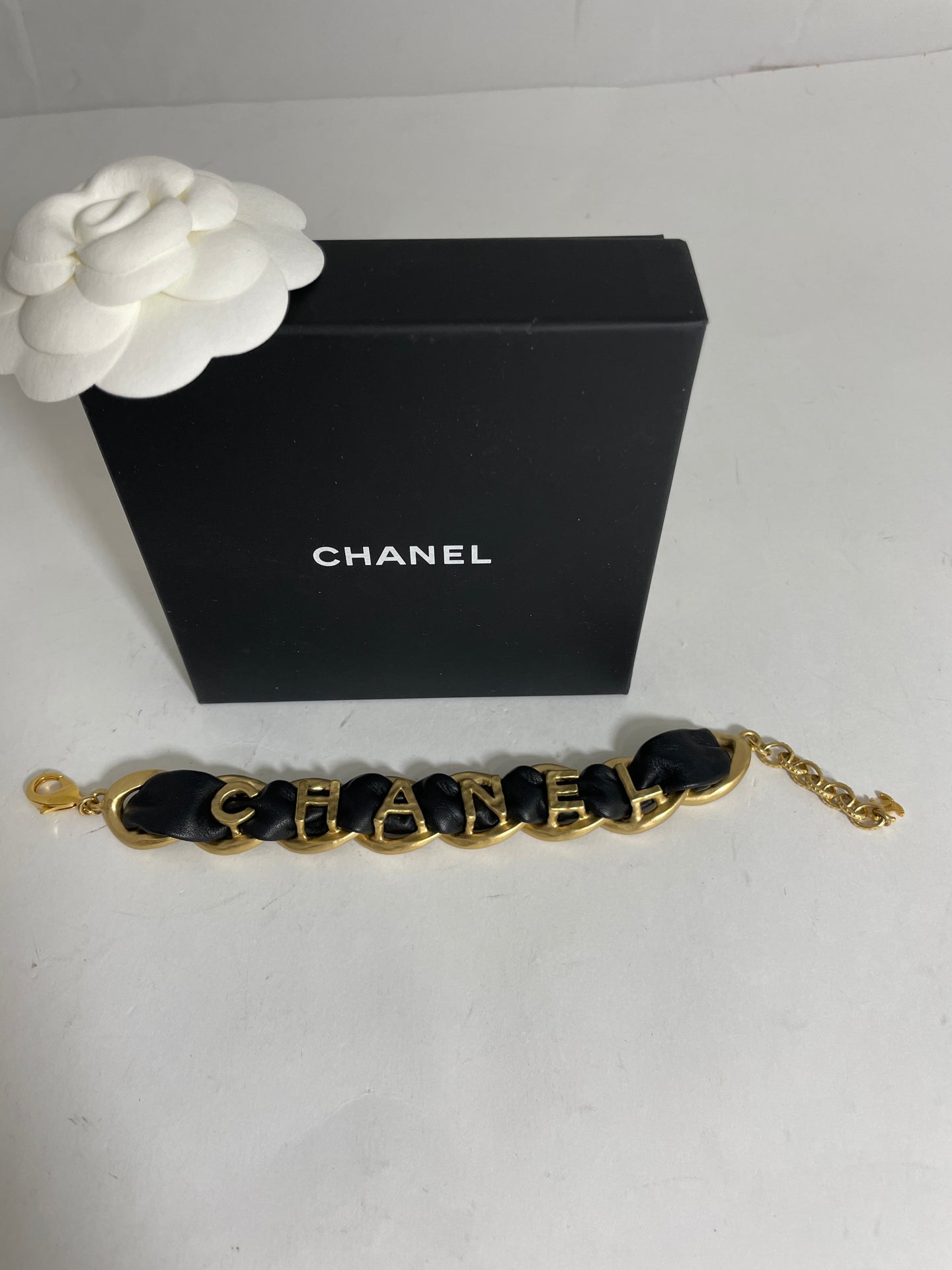 Chanel Icon Leather Chain Runway Bracelet