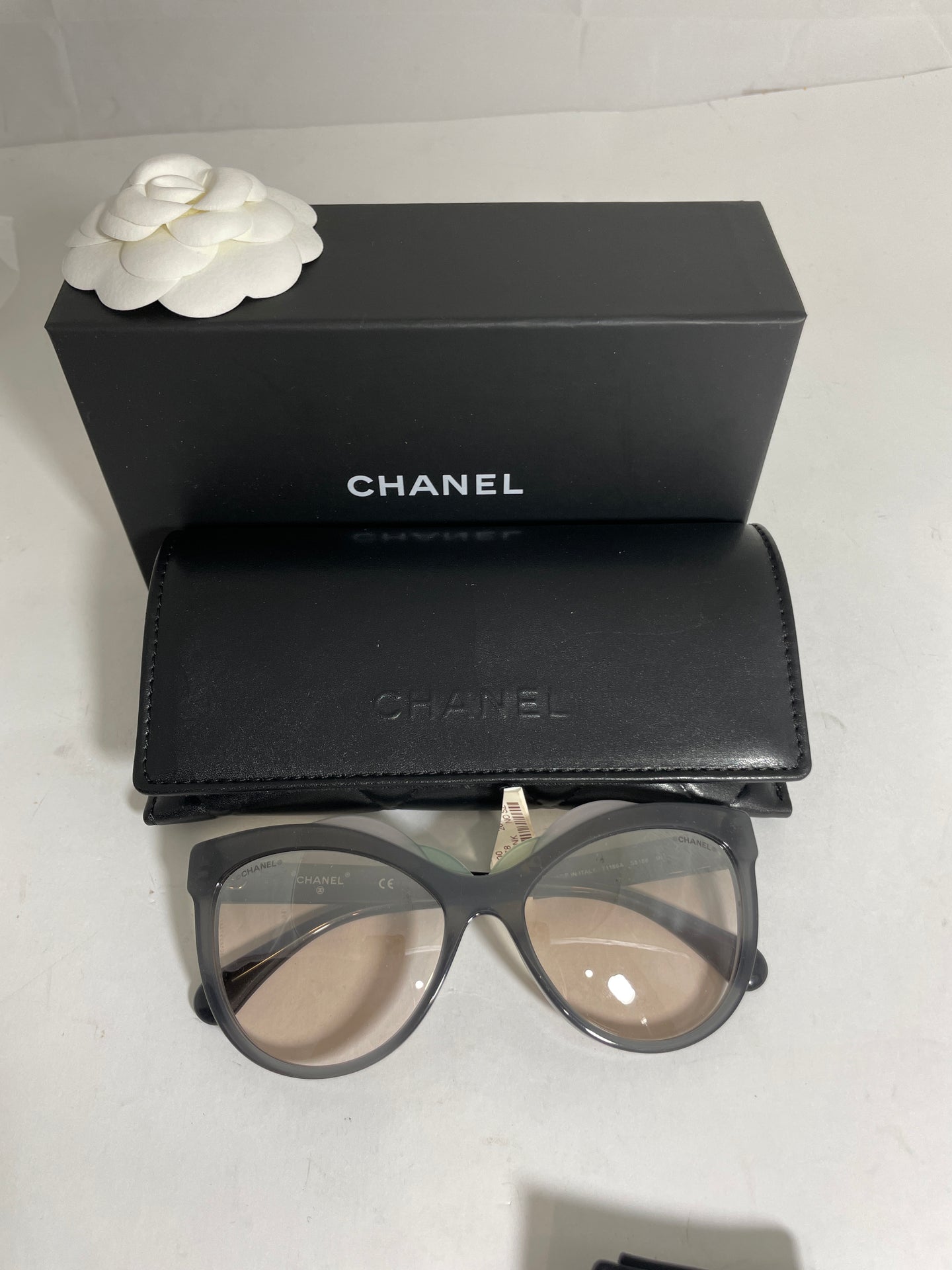 Chanel Gray Coco Mark Sunglasses