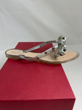 Load image into Gallery viewer, Valentino Silver Jelly Rockstud Thong Sandals
