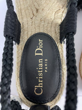 Load image into Gallery viewer, Dior Black Rope Wrap-Around Espadrille Sandals
