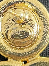 Load image into Gallery viewer, Chanel CC Gold Tone Black Enamel W/ Pearl Earrings
