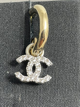 Load image into Gallery viewer, Chanel CC Gold Tone Hoop w/Crystal Hanging CC Earrings
