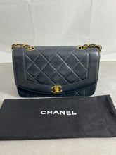 Load image into Gallery viewer, Chanel Vintage Black Lambskin Small Diana Handbag
