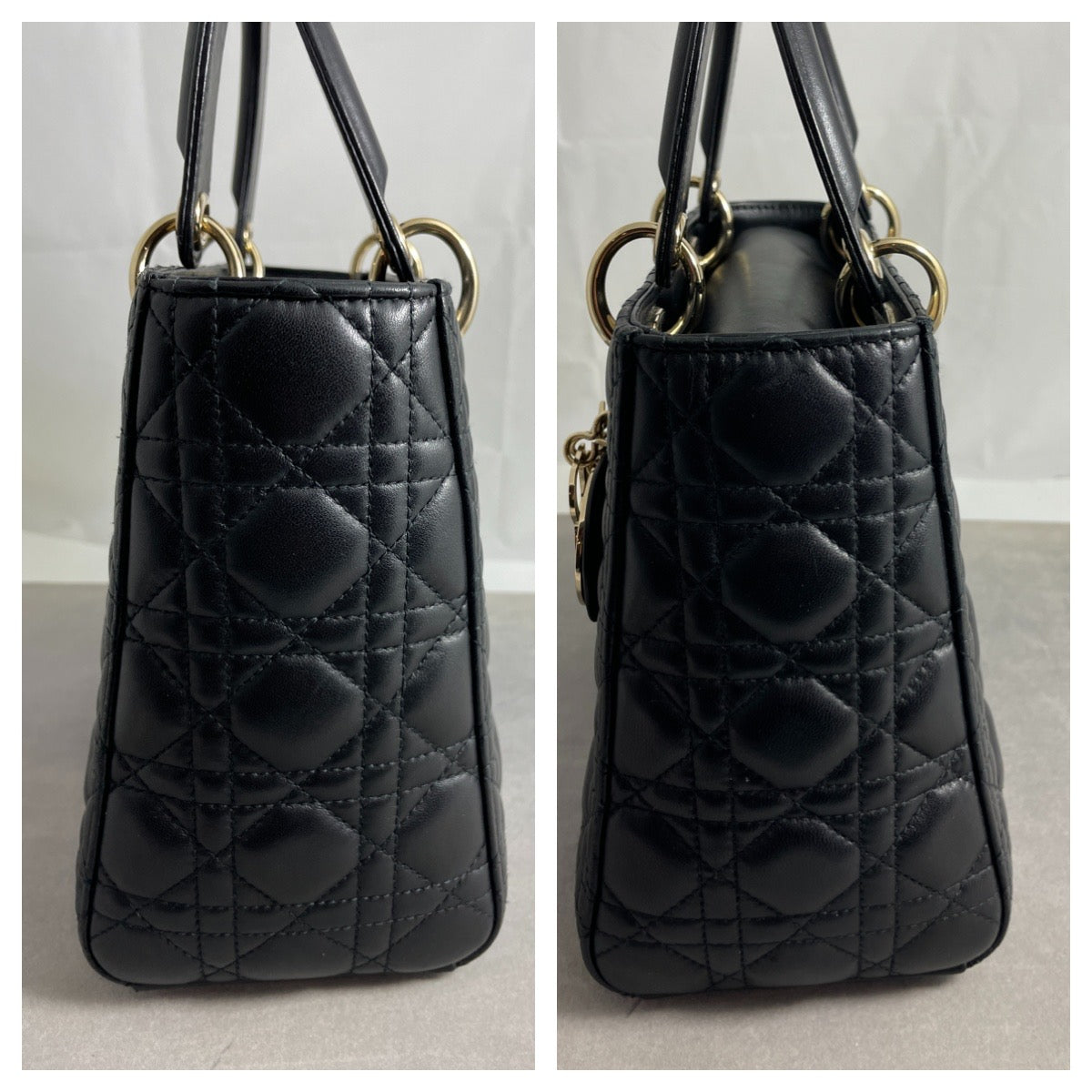 Dior Black Lambskin Medium Lady Dior Bag – The Millionaires Closet