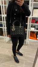 Load image into Gallery viewer, Dior Black Lambskin Medium Lady Dior Bag
