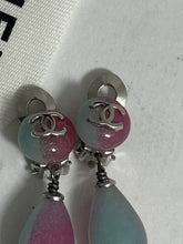 Load image into Gallery viewer, Chanel CC 1999 Resin Pink Blue Drop Earrings
