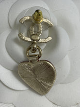 Load image into Gallery viewer, Chanel CC Burgundy Enamel Heart Earrings
