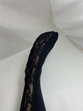 Load image into Gallery viewer, Chanel Black Lace Opaque Runway Tights Hosiery
