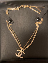 Load image into Gallery viewer, Chanel Gold Double Chain CC Reversible Pendant

