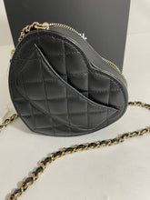 Load image into Gallery viewer, Chanel 22S Black Leather Heart Crossbody
