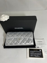 Load image into Gallery viewer, Chanel Silver Metallic Flap Wallet
