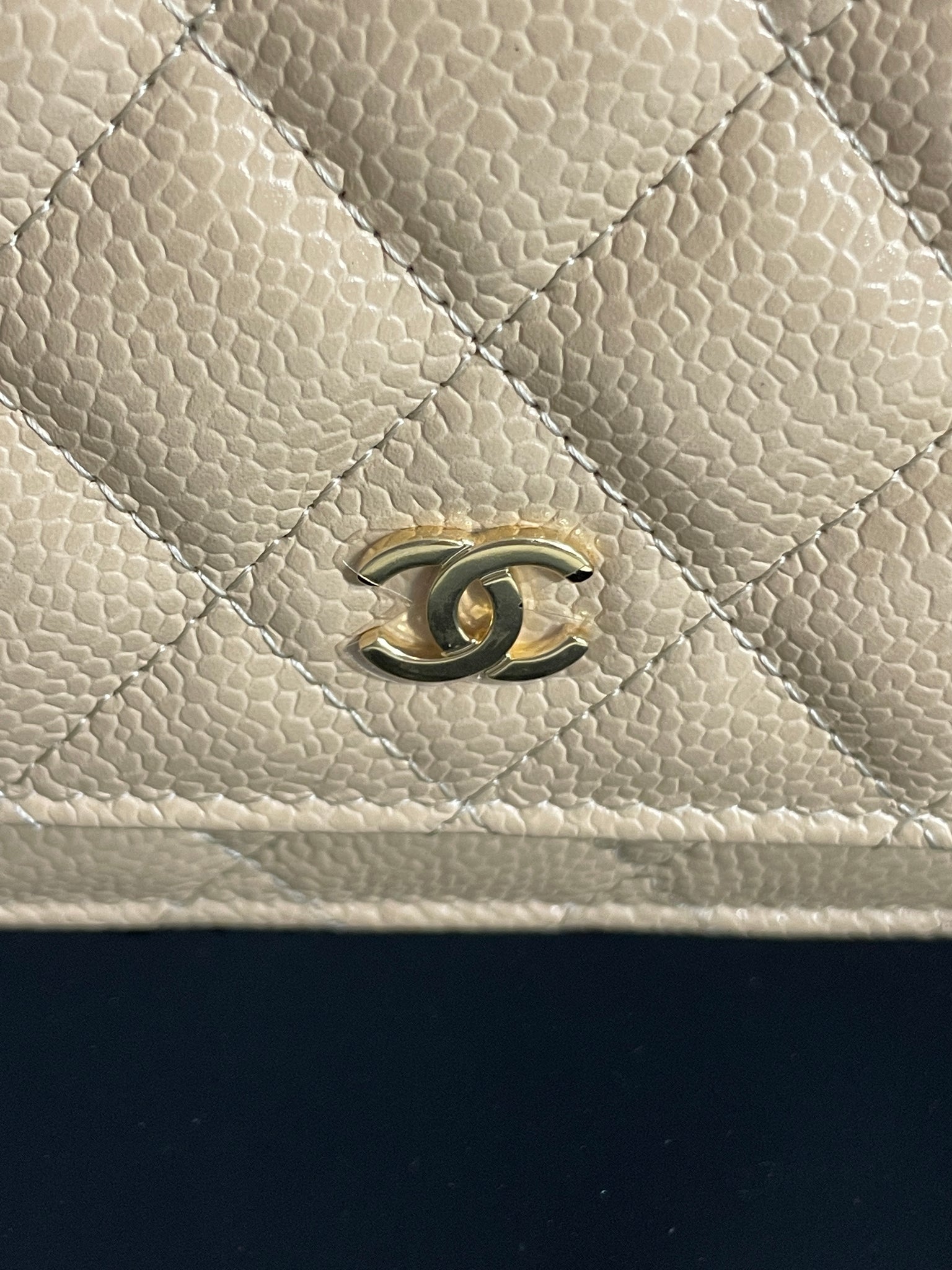 Chanel Nude Beige Caviar Leather Wallet on Chain Flap Crossbody WOC 861270  at 1stDibs