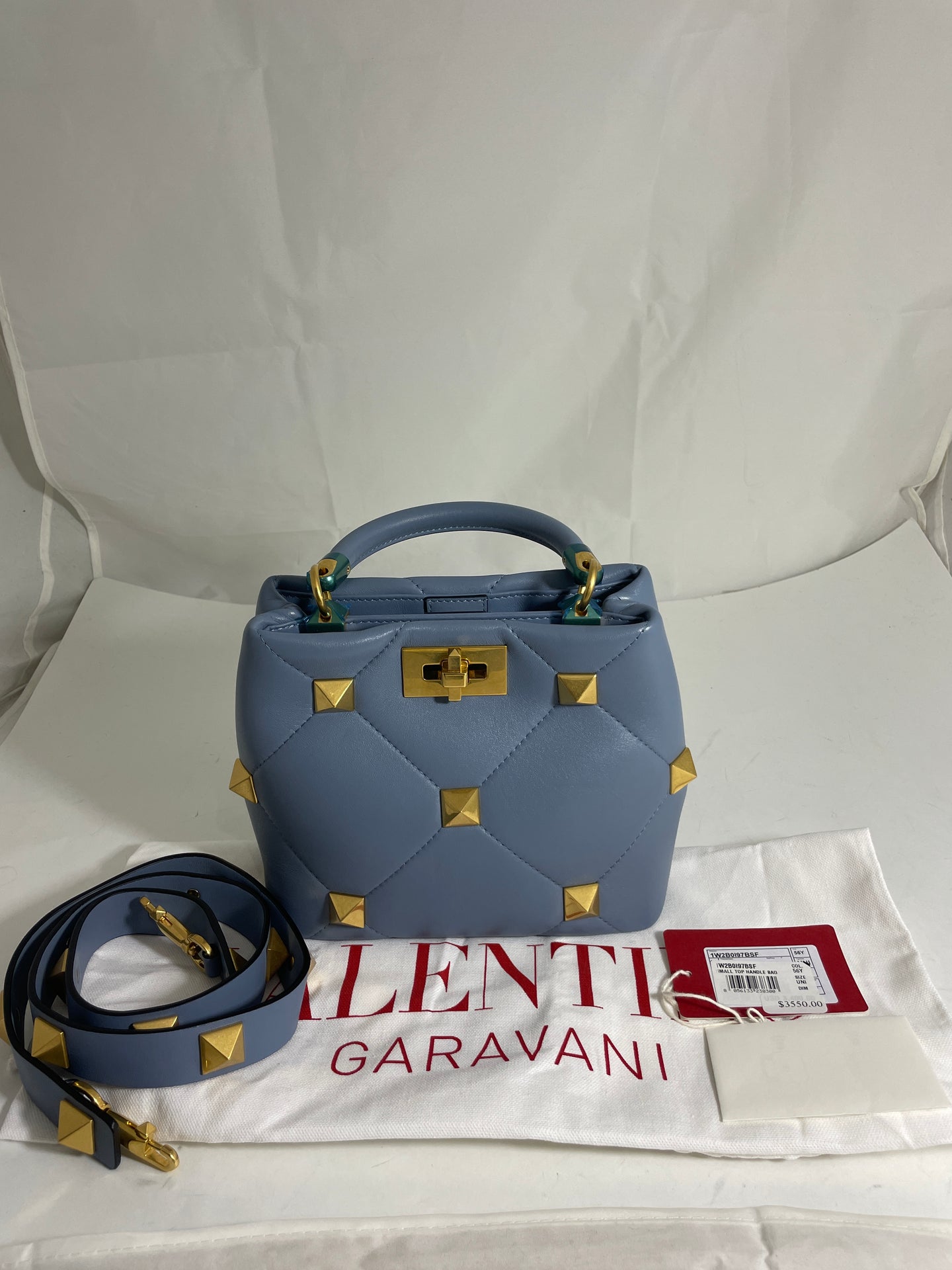 Valentino Garavani Roman Stud Quilted Small Top Handle Bag