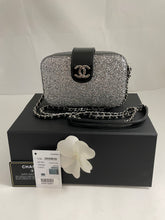 Load image into Gallery viewer, Chanel 17K Black Patent Glitter Pvc Camera Crossbody Bag

