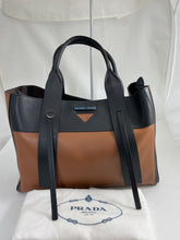 Load image into Gallery viewer, Prada Grace Lux Cognac &amp; Black Leather Tote
