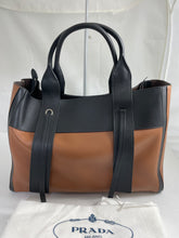 Load image into Gallery viewer, Prada Grace Lux Cognac &amp; Black Leather Tote

