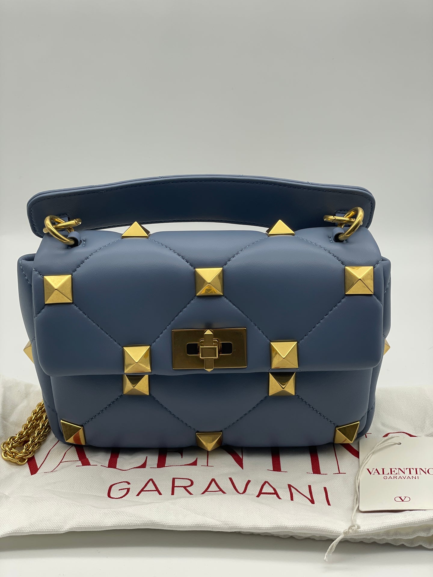 Valentino Garavani Roman Stud Quilted Small Top Handle Flap Bag
