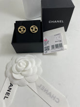 Load image into Gallery viewer, Chanel Gold Tone CC Dot Earrings
