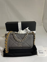 Load image into Gallery viewer, Chanel 22A Dark Gray Quilted WOC Crossbody Bag
