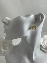 Load image into Gallery viewer, Chanel Gold Tone CC Dot Earrings
