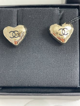 Load image into Gallery viewer, Chanel CC Gold Foil Heart Earrings

