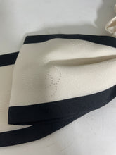 Load image into Gallery viewer, Chanel Ivory Black Trim Silk Scarf Hair Tie Scrunchie
