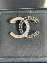 Load image into Gallery viewer, Chanel 22A Silver Black/White Crystal Brooch
