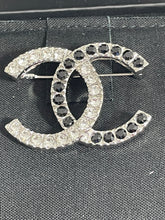 Load image into Gallery viewer, Chanel 22A Silver Black/White Crystal Brooch
