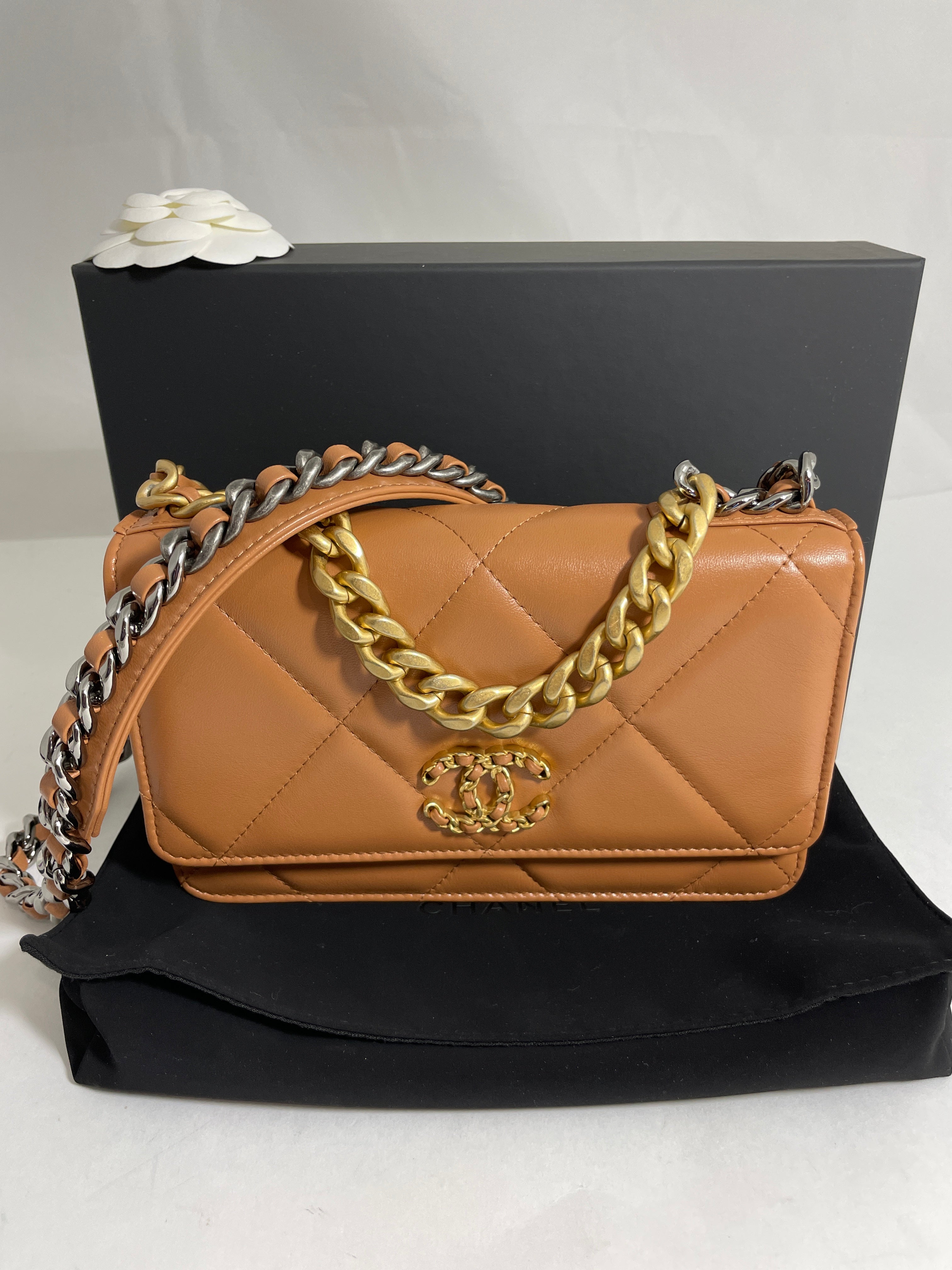 CHANEL, Bags, Auth Crossbody Or Arm Chanel Purse Petite Maroquinerie From  Paris W Gold Chain