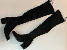 Load image into Gallery viewer, Stuart Weitzman Tieland Black Suede Thigh High Boots
