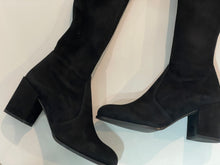 Load image into Gallery viewer, Stuart Weitzman Tieland Black Suede Thigh High Boots
