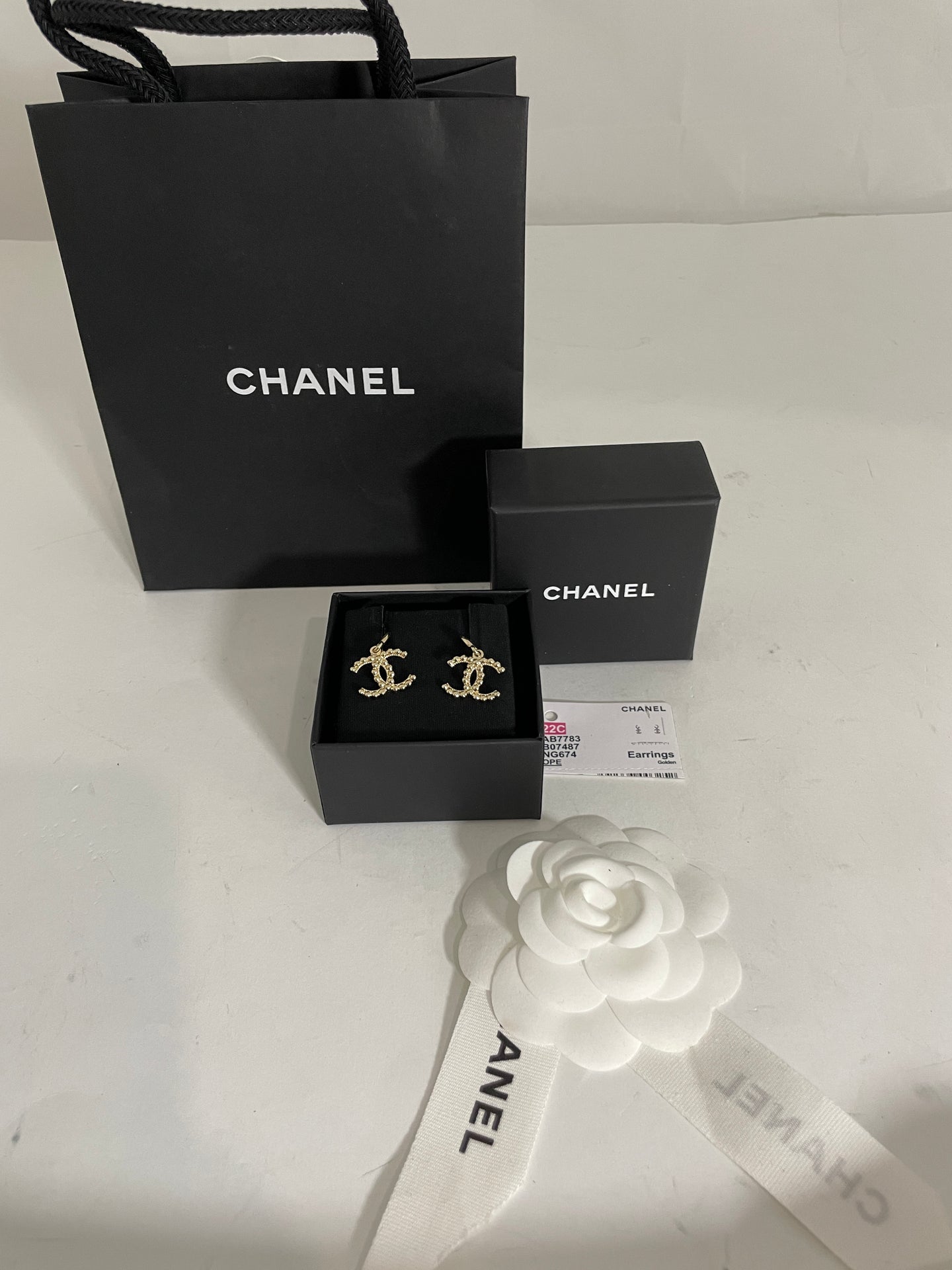 Chanel CC With Small Hoop Earrings