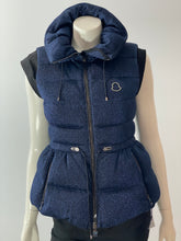 Load image into Gallery viewer, Moncler Blue Glitter Mahore Down Vest
