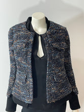 Load image into Gallery viewer, Thankoon Black Wool &amp; Tweed Bomber Jacket
