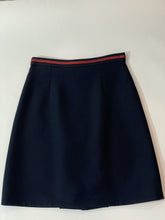 Load image into Gallery viewer, Gucci Navy Wool &amp; Leather Horsebit Mini Skirt
