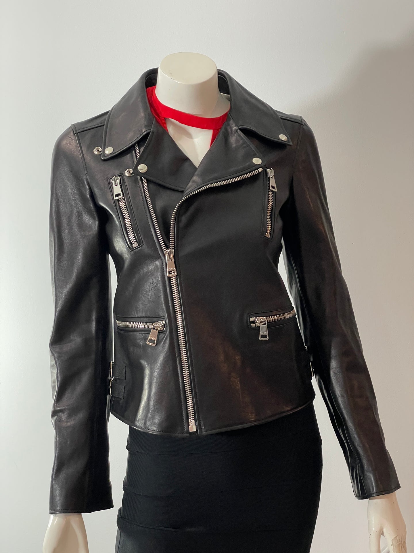 Gucci Black Leather Moto Jacket