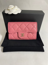 Load image into Gallery viewer, Chanel Pink Caviar Flap Card Case
