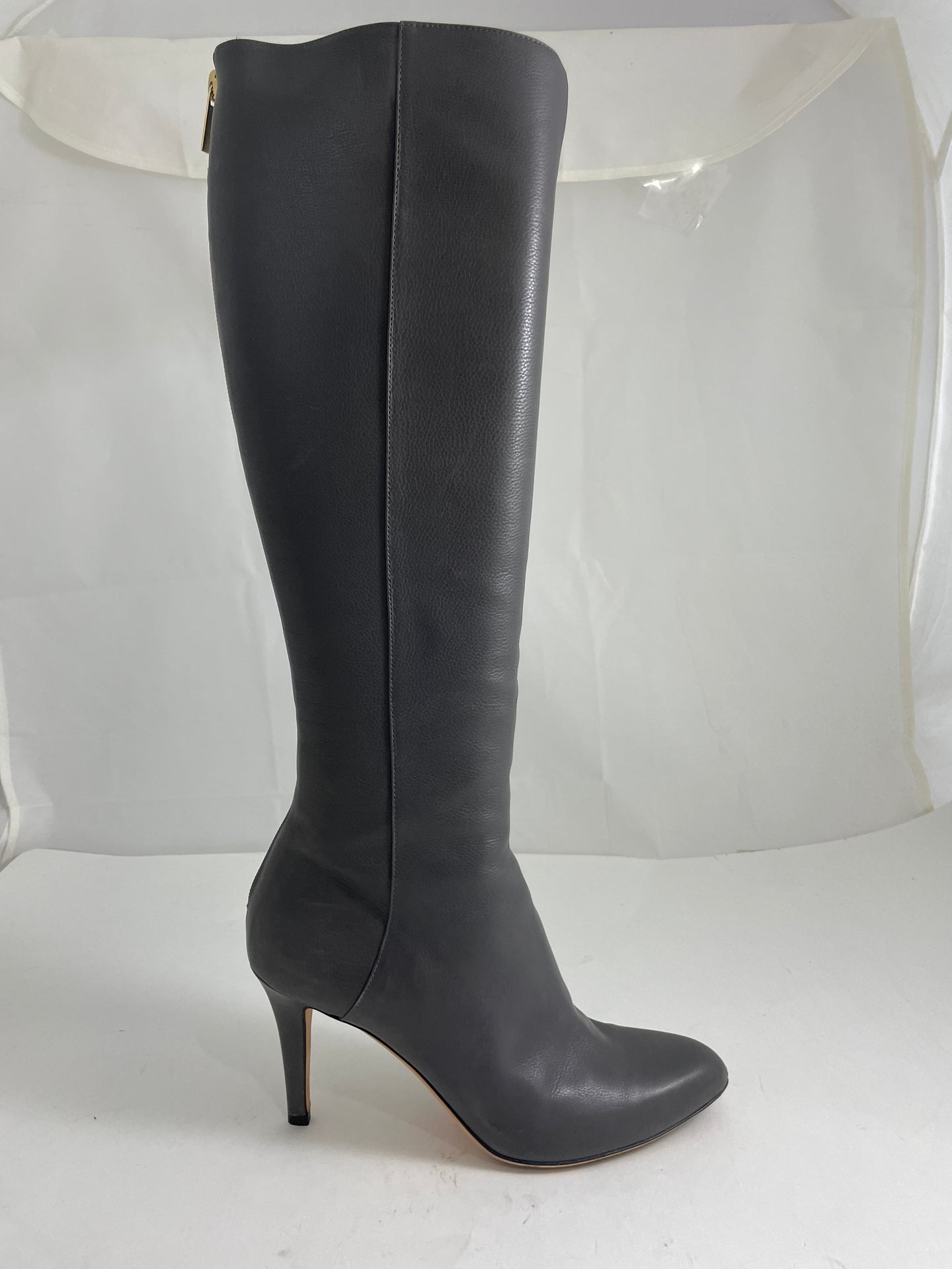Jimmy Choo Gray Leather Knee High Boots