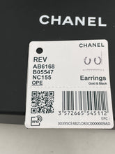 Load image into Gallery viewer, Chanel Champagne Gold Turnlock With Chain Detail Hoop Earrings
